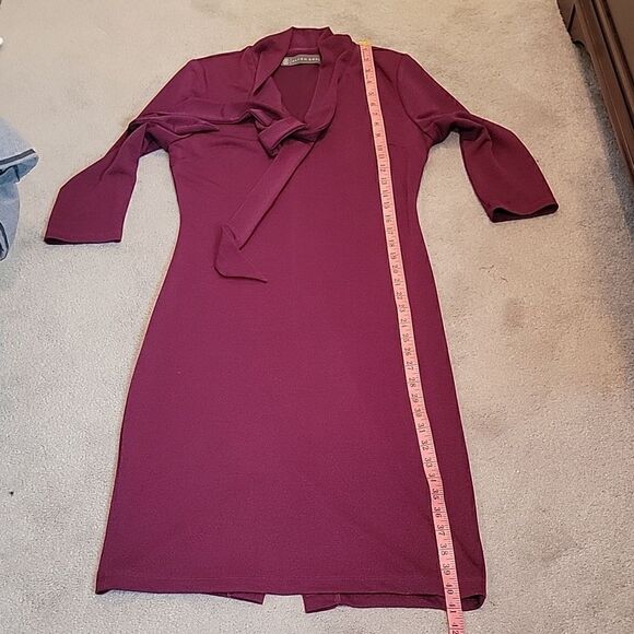 NWOT Alton Gray wine tie neck sheath dress - Picture 6 of 9